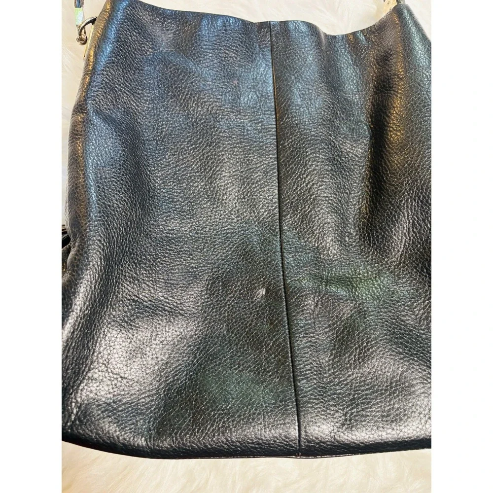 Coach Madison Phoebe Black Pebbled Leather Three Compartment Large Shoulder Bag